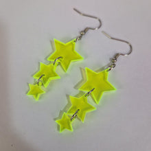 Load image into Gallery viewer, Star Drop Earrings In Neon Acrylic

