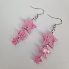 Load image into Gallery viewer, Star Drop Earrings In Pink Acrylic

