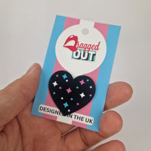 Load image into Gallery viewer, Trans Heart Pin Badge
