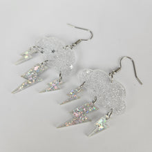 Load image into Gallery viewer, Lightning Bolt Cloud Acrylic Earrings
