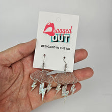Load image into Gallery viewer, Lightning Bolt Cloud Acrylic Earrings
