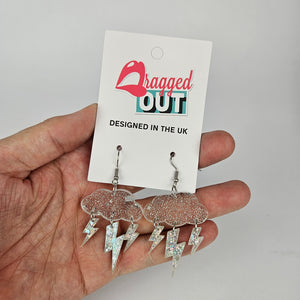 Lightning Bolt Cloud Acrylic Earrings