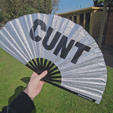 Load and play video in Gallery viewer, Cunt Glitter Hand Fan
