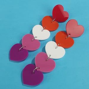 Lesbian Heart Earrings