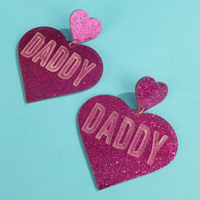 Load image into Gallery viewer, Daddy Heart Earrings
