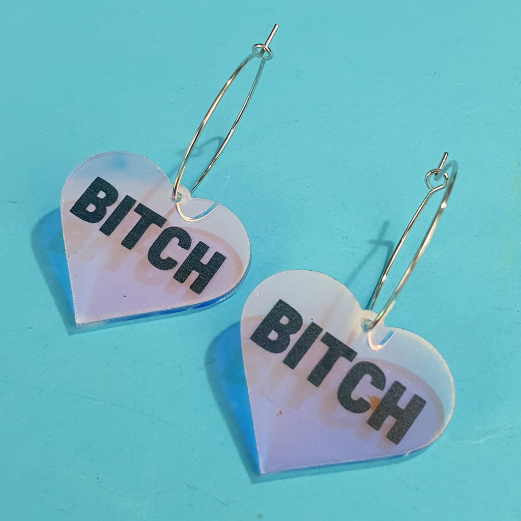 BItch Hoop Earrings