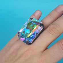 Load image into Gallery viewer, K9 Premium Giant Crystal Rectangle ring
