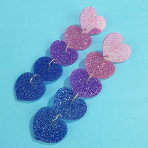 Bisexual Heart Earrings