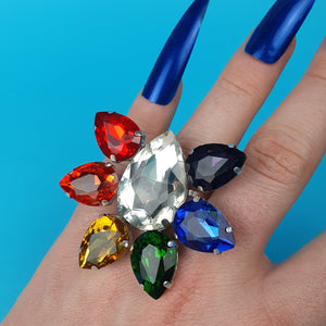 Pride Flower Crystal Ring