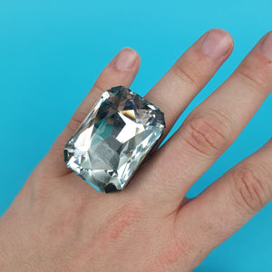 Giant Crystal Rectangle ring